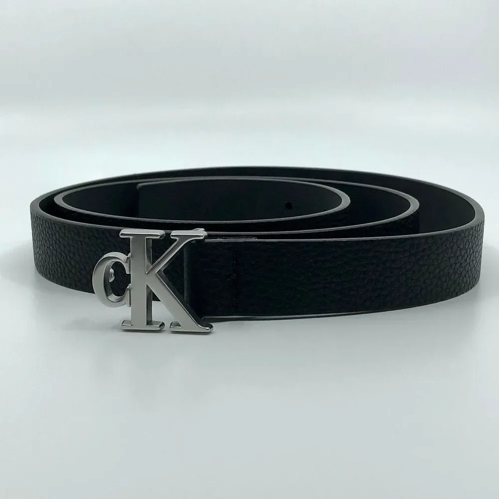 Women's Calvin Klein Women's Black Faux Leather Belt, 38–44 Inches, X7G9A493